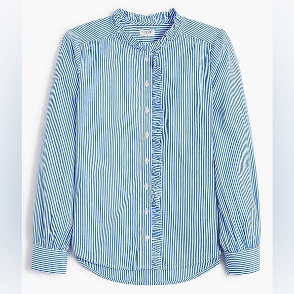 J crew bt942 ruffle-placket button-up top size XS - Picture 1 of 6